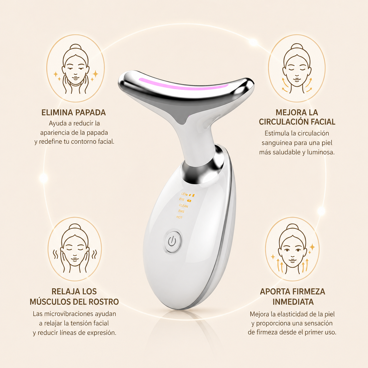 Luméa Lift – Masajeador Facial Inteligente 3 en 1
